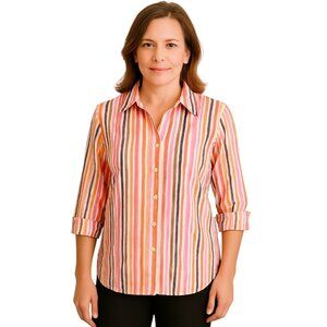 COLLARED Shirt Button Up DOWN Blouse Top Liz Claiborne Women's WOMAN'S SIZE 12
